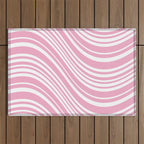 Wavy Stripes XXXI - Pastel Pink  Outdoor Rug Gallery Image 1