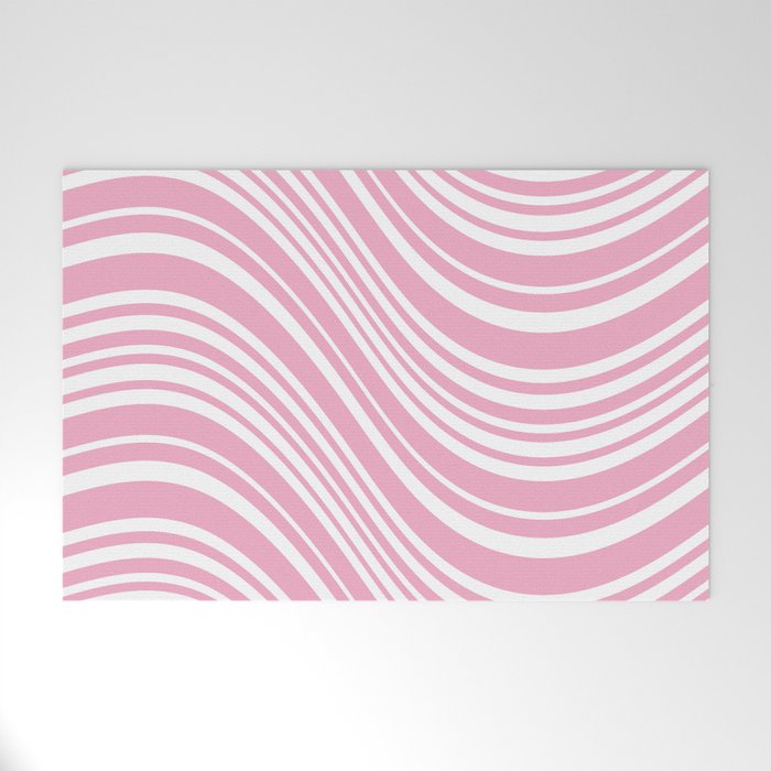 Wavy Stripes XXXI - Pastel Pink  Welcome Mat Gallery Image 1