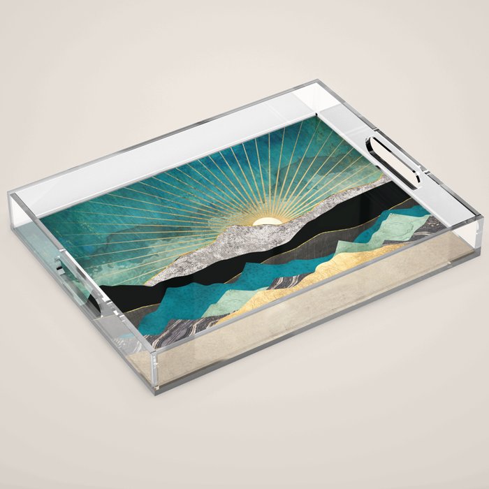 Peacock Vista Acrylic Tray Gallery Image 1