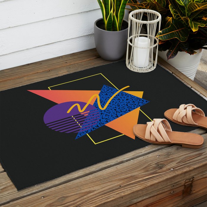 Memphis pattern 113 - 80s / 90s Retro Outdoor Rug Gallery Image 2