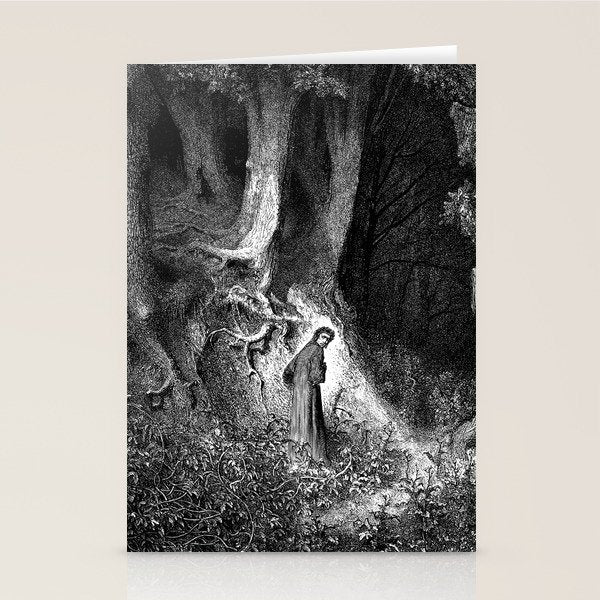 Walking In Dark Forest Divine Comedy Dante Gustave Dore Stationery Card Gallery Image 1