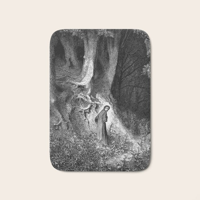 Walking In Dark Forest Divine Comedy Dante Gustave Dore Bath Mat Gallery Image 1