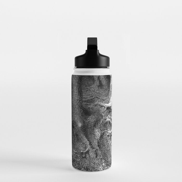 Walking In Dark Forest Divine Comedy Dante Gustave Dore Water Bottle Gallery Image 3