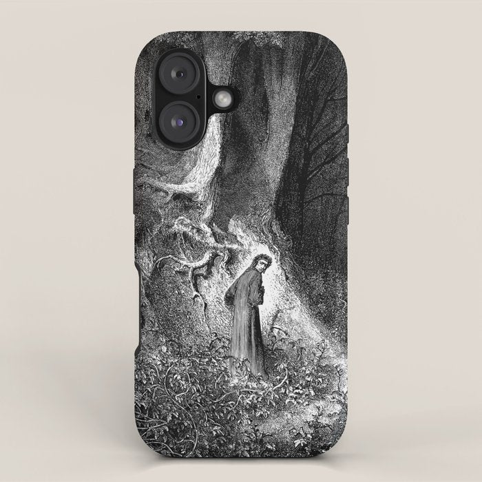 Walking In Dark Forest Divine Comedy Dante Gustave Dore iPhone Case Gallery Image 1