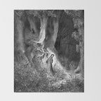 Walking In Dark Forest Divine Comedy Dante Gustave Dore Throw Blanket Gallery Image 2
