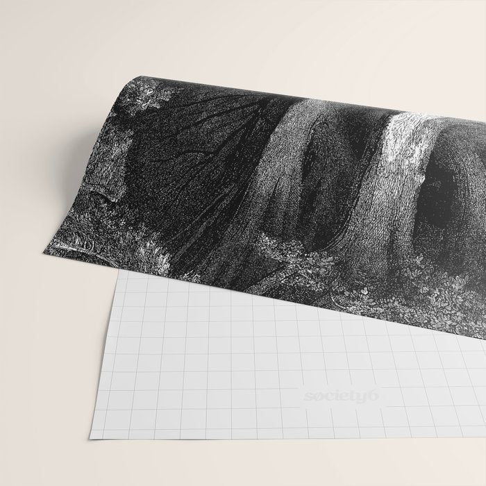 Walking In Dark Forest Divine Comedy Dante Gustave Dore Wrapping Paper Gallery Image 2