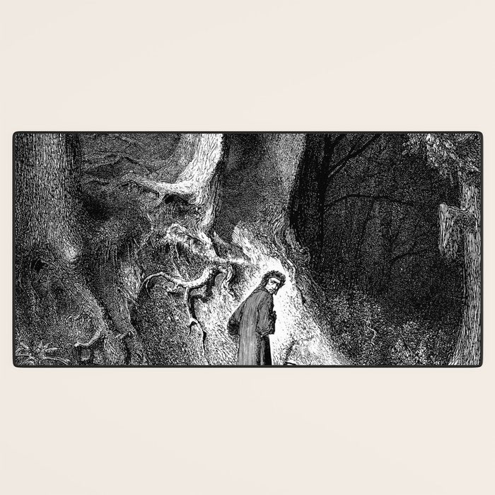 Walking In Dark Forest Divine Comedy Dante Gustave Dore Desk Mat Gallery Image 3