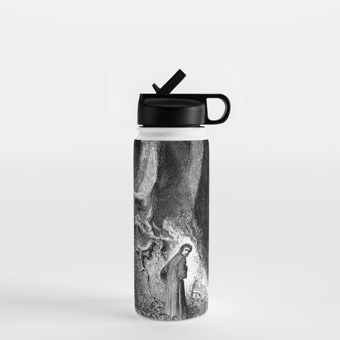 Walking In Dark Forest Divine Comedy Dante Gustave Dore Water Bottle Gallery Image 1