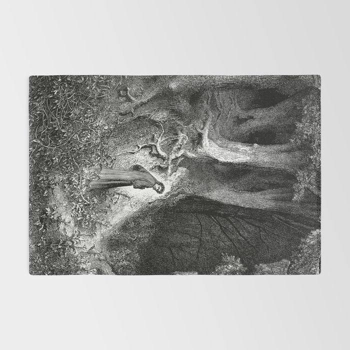 Walking In Dark Forest Divine Comedy Dante Gustave Dore Rug Gallery Image 2