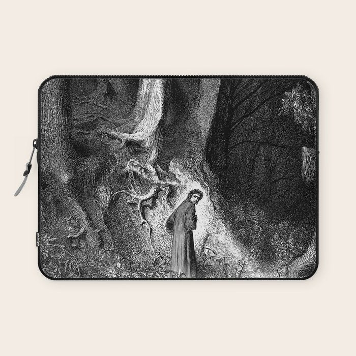 Walking In Dark Forest Divine Comedy Dante Gustave Dore Laptop Sleeve Gallery Image 1
