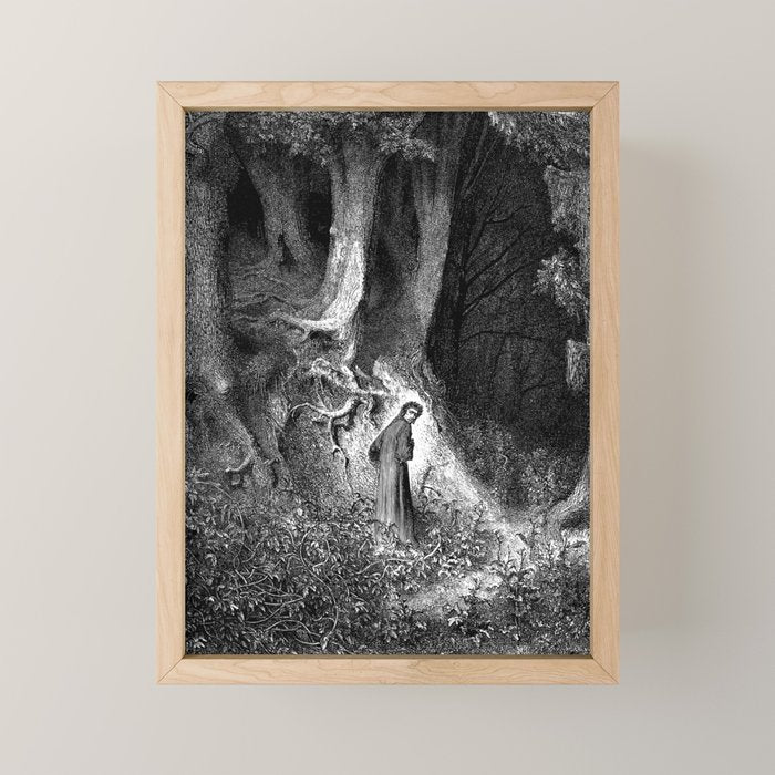 Walking In Dark Forest Divine Comedy Dante Gustave Dore Mini Art Print Gallery Image 1
