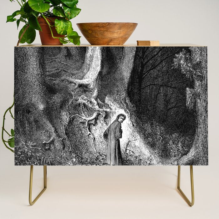 Walking In Dark Forest Divine Comedy Dante Gustave Dore Credenza Gallery Image 1