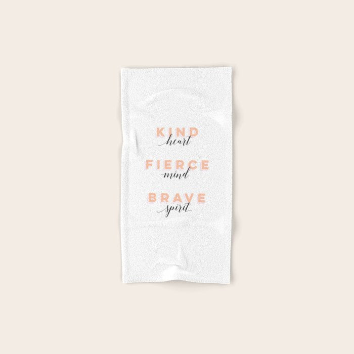 Girl Power - Kind Heart Fierce Mind Brave Spirit Bath Towel Gallery Image 1