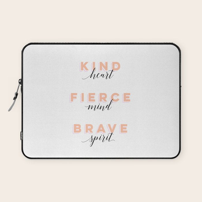Girl Power - Kind Heart Fierce Mind Brave Spirit Laptop Sleeve Gallery Image 1