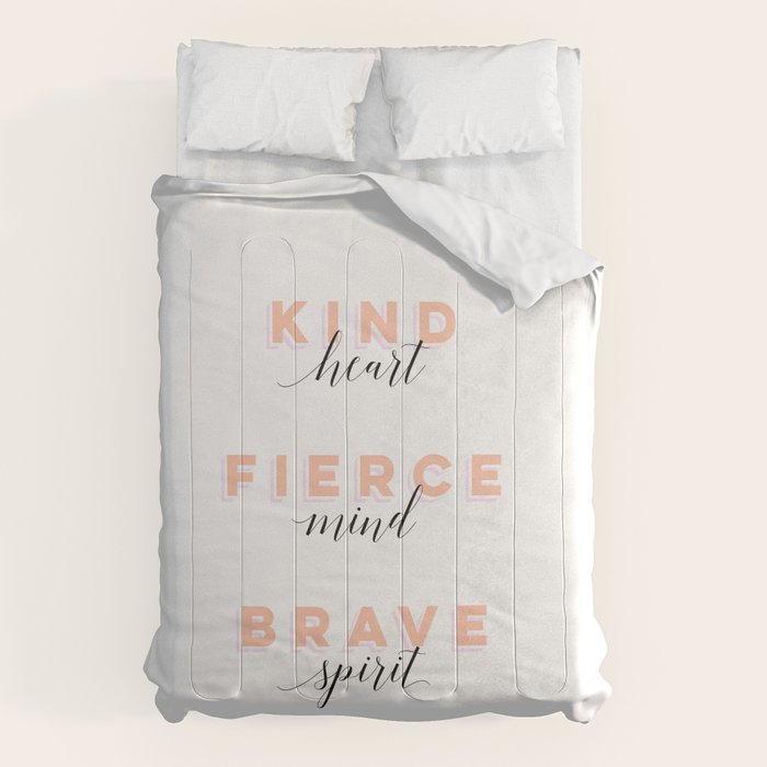 Girl Power - Kind Heart Fierce Mind Brave Spirit Comforter Gallery Image 1