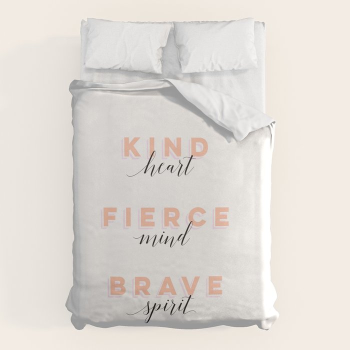 Girl Power - Kind Heart Fierce Mind Brave Spirit Duvet Cover Gallery Image 6