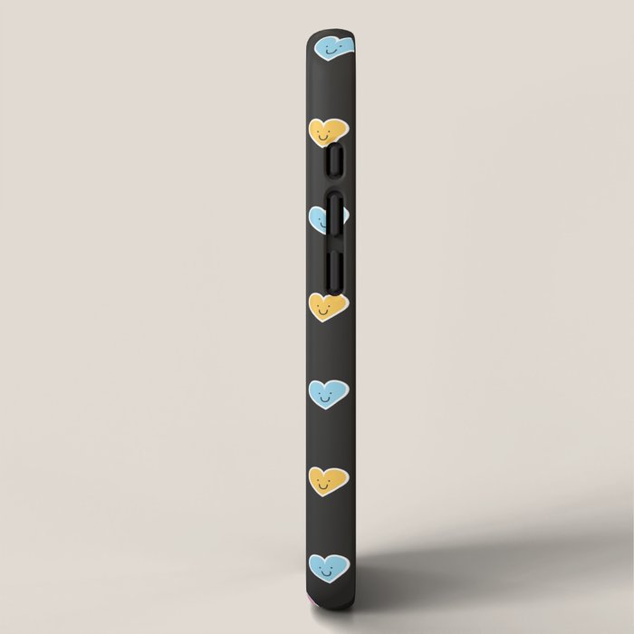 Colorful vintage love heart sticker pattern iPhone Case Gallery Image 2