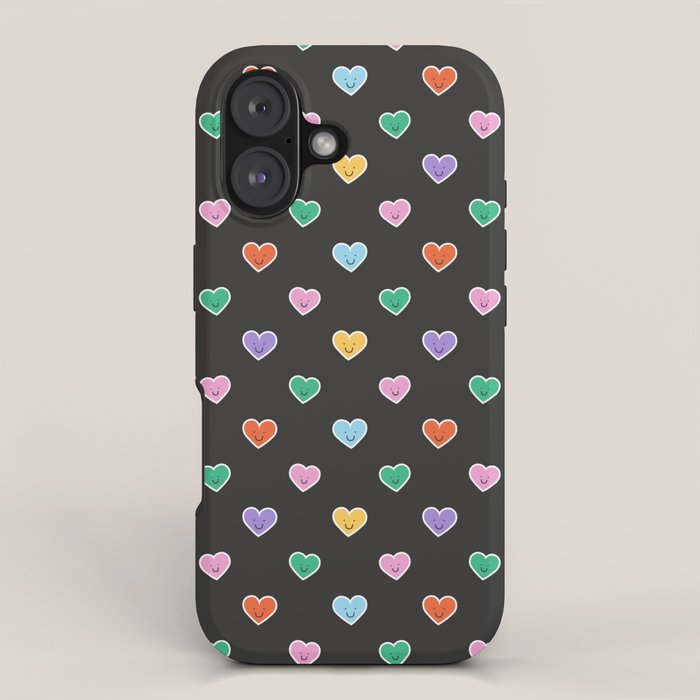 Colorful Vintage Love Heart Sticker Pattern Iphone Case Gallery Image 1