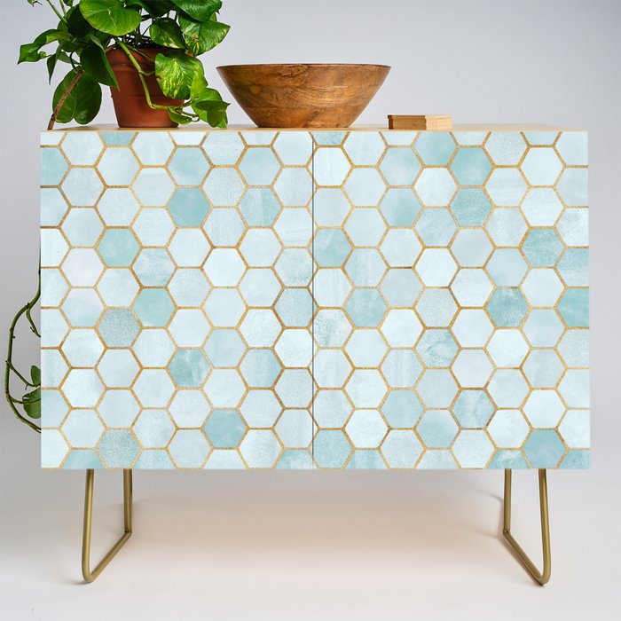 Mermaid Stone with Metallic Accent Credenza Gallery Image 1