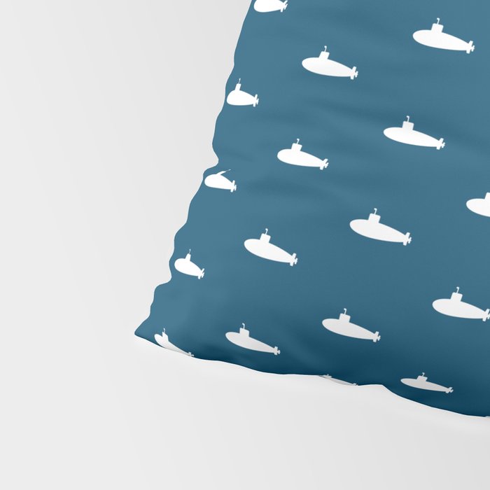 Tiny Submarines - Navy Blue Pillow Sham Gallery Image 4