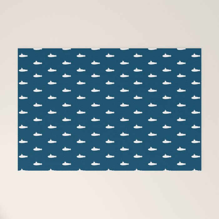 Tiny Submarines - Navy Blue Welcome Mat Gallery Image 1