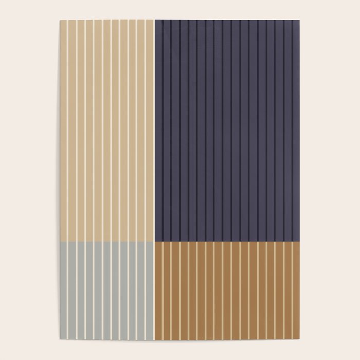 Color Block Line Abstract LIV Neutral Nautical Poster Gallery Image 4