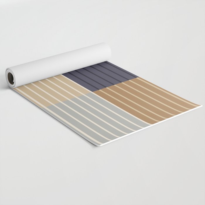 Color Block Line Abstract LIV Neutral Nautical Yoga Mat Gallery Image 2