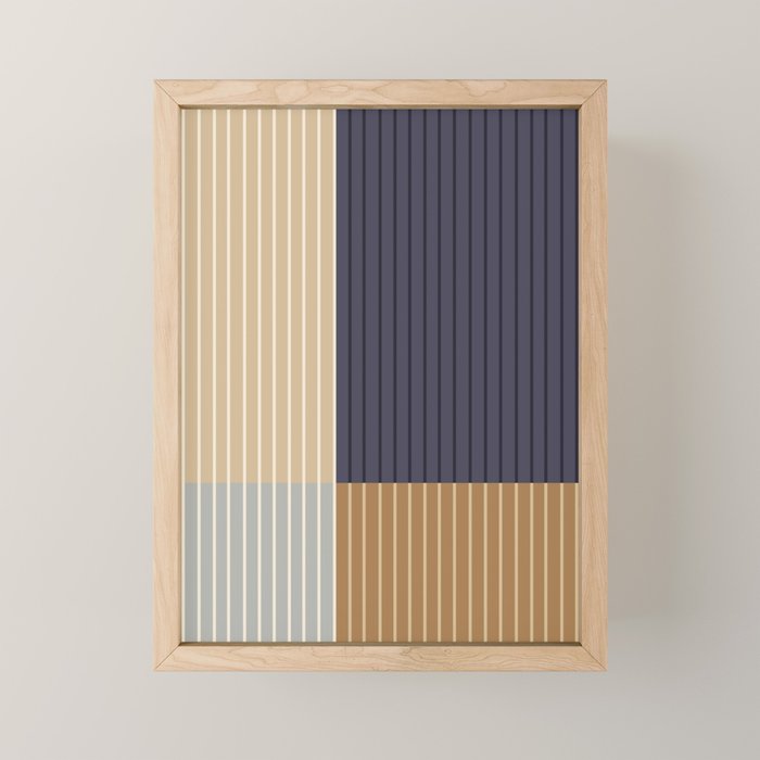 Color Block Line Abstract LIV Neutral Nautical Mini Art Print Gallery Image 1