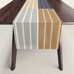 Color Block Line Abstract LIV Neutral Nautical Table Runner Gallery Image 1