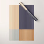 Color Block Line Abstract LIV Neutral Nautical Wrapping Paper Gallery Image 1