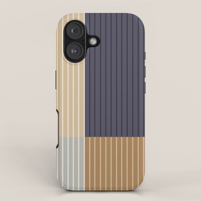 Color Block Line Abstract LIV Neutral Nautical iPhone Case Gallery Image 1