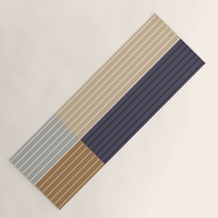 Color Block Line Abstract LIV Neutral Nautical Yoga Mat Gallery Image 1