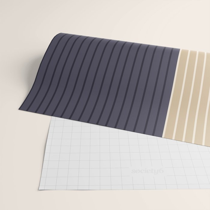 Color Block Line Abstract LIV Neutral Nautical Wrapping Paper Gallery Image 2