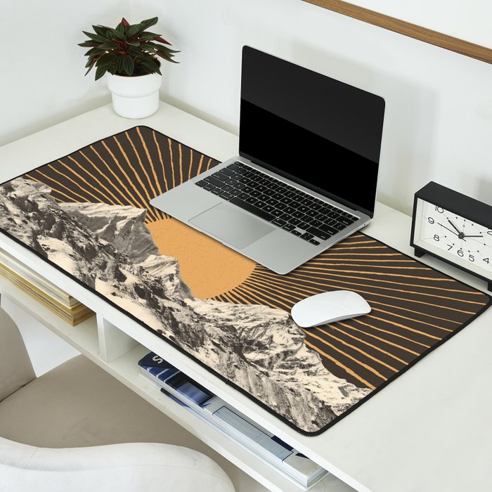 Mountainscape 6 - Night Sun Desk Mat Gallery Image 2