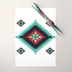 Southwest Santa Fe Geometric Tribal Indian Pattern Wrapping Paper Gallery Image 1