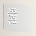 I Have to Be Successful Because I Like Expensive Things monochrome typography home wall decor Wrapping Paper Gallery Image 3