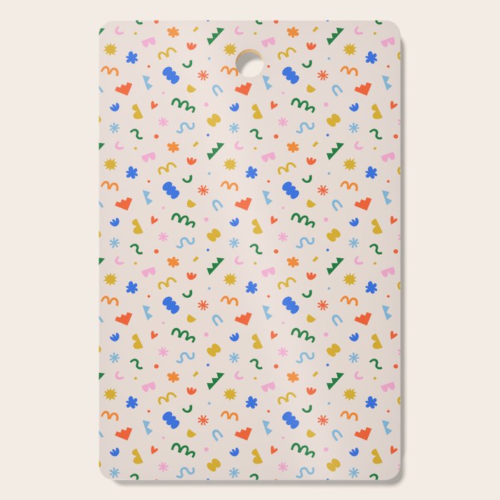 Fun colorful abstract organic shape art pattern Cutting Board Gallery Image 1