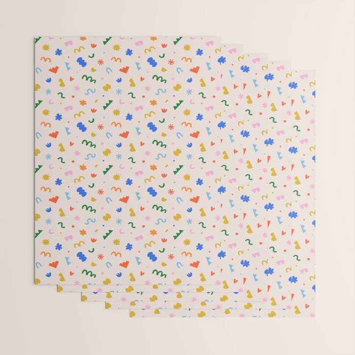 Fun colorful abstract organic shape art pattern Wrapping Paper Gallery Image 3