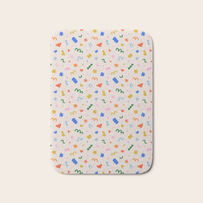 Fun colorful abstract organic shape art pattern Bath Mat Gallery Image 1
