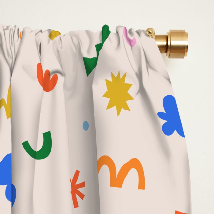Fun colorful abstract organic shape art pattern Window Curtain Gallery Image 2