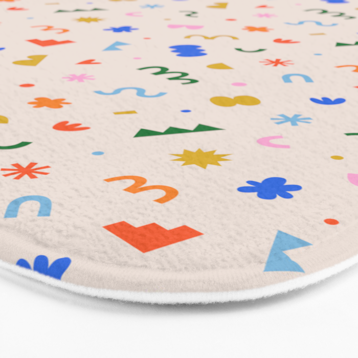 Fun colorful abstract organic shape art pattern Bath Mat Gallery Image 3