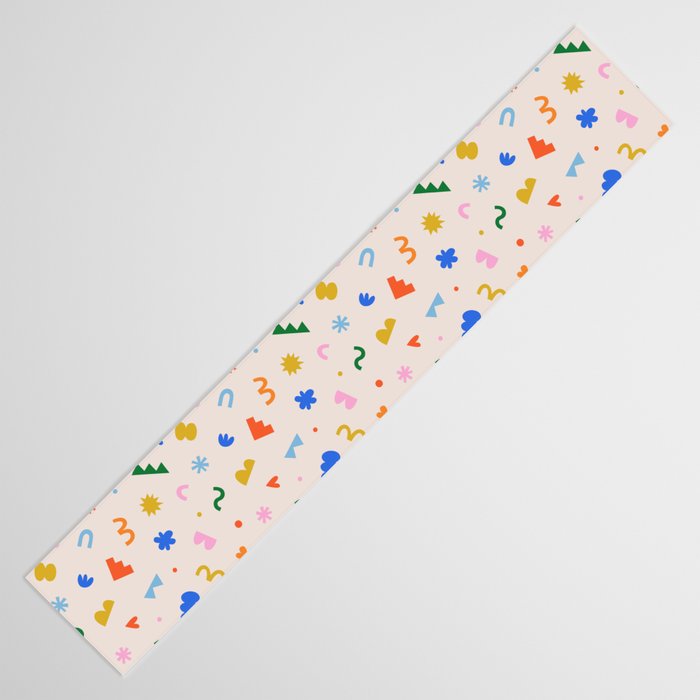 Fun colorful abstract organic shape art pattern Table Runner Gallery Image 3