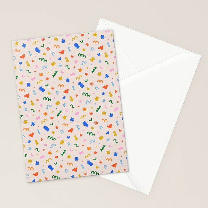 Fun colorful abstract organic shape art pattern Stationery Card Gallery Image 2