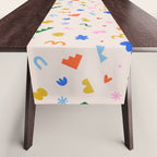 Fun colorful abstract organic shape art pattern Table Runner Gallery Image 1