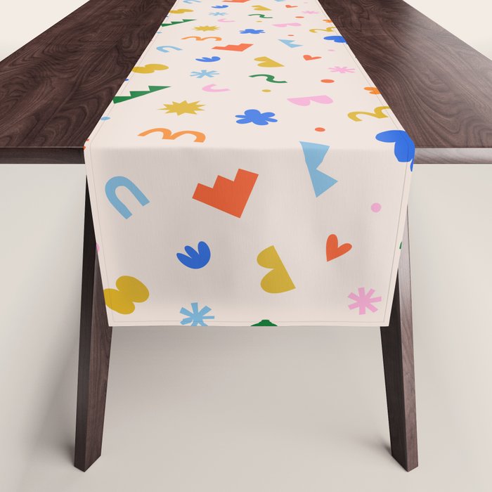 Fun colorful abstract organic shape art pattern Table Runner Gallery Image 1