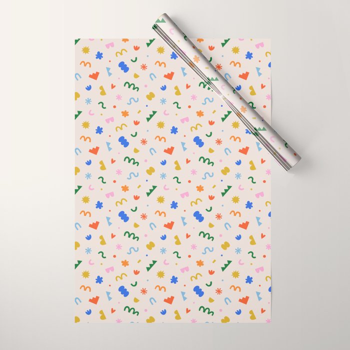 Fun colorful abstract organic shape art pattern Wrapping Paper Gallery Image 1
