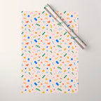 Fun colorful abstract organic shape art pattern Wrapping Paper Gallery Image 1