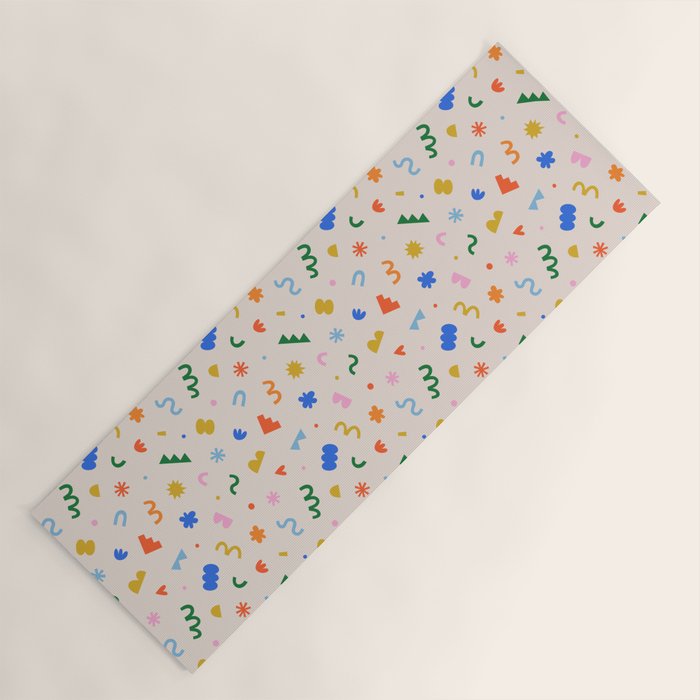 Fun colorful abstract organic shape art pattern Yoga Mat Gallery Image 1