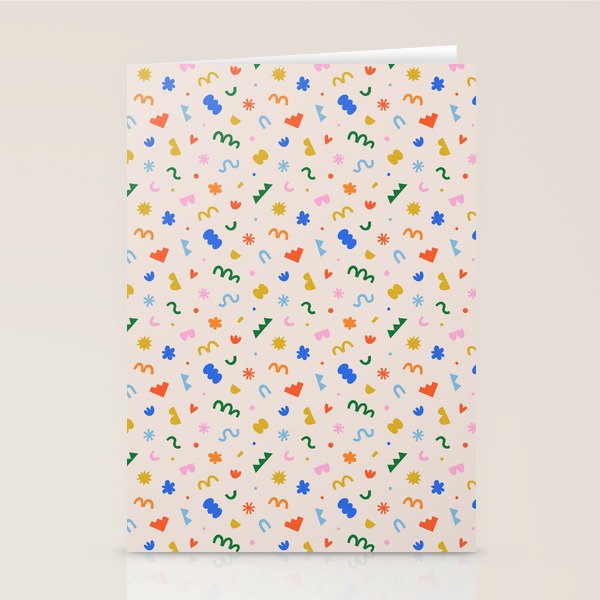 Fun colorful abstract organic shape art pattern Stationery Card Gallery Image 1