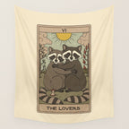 The Lovers - Raccoons Tarot Wall Tapestry Gallery Image 4